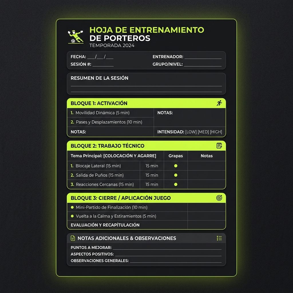 Vista interior: plantillas de sesión listas para imprimir